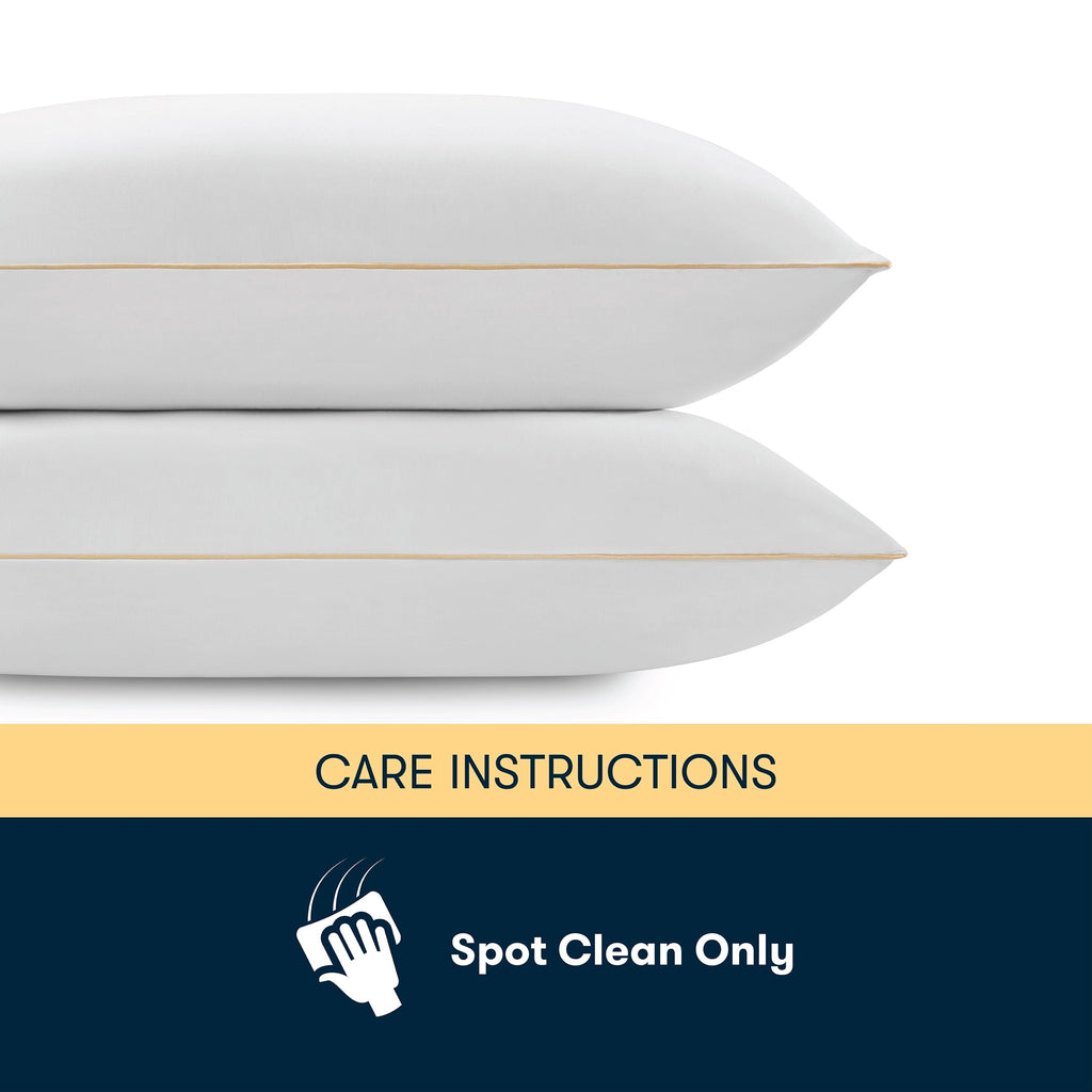 Decorative Plump pedic Bounce Back Standard/Queen Bed Pillow, Hypoallergenic Fill - Hotel Quality Plush Sleeping Pillows Detail