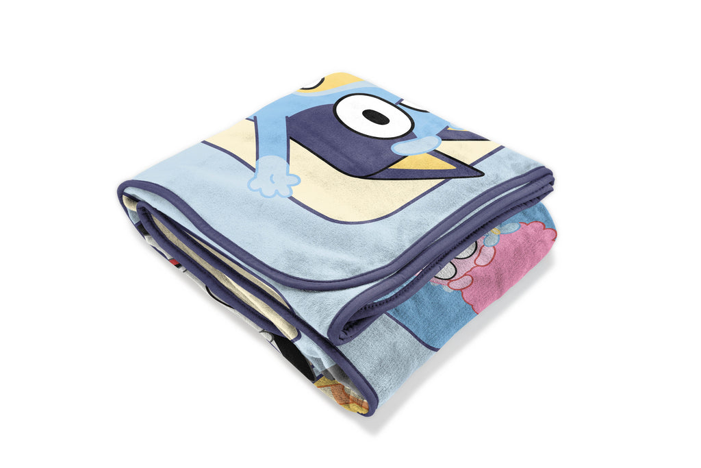 Reversible Sherpa BBC & Friends 40x50 Throw Blanket - Lightweight Plush Warm Blanket for All Seasons Detail