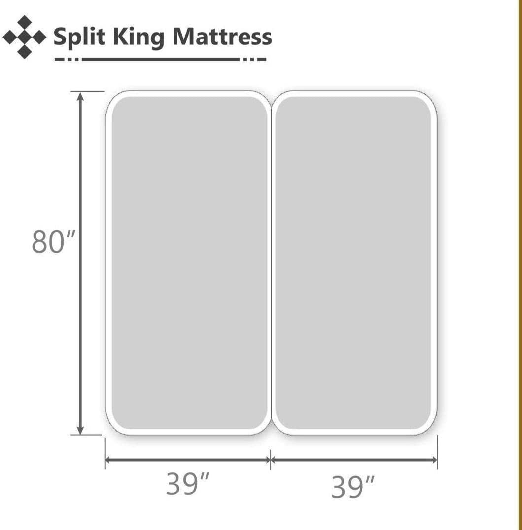 Wrinkle-Resistant Split King Bed Sheet Set 5Pcs Adjustable Bed Sheets - 18" Deep Pocket of Fitted Sheet 800 Thread Count 100% Pure Egyp... - Premium Ultra-Soft Pillowcase Pair for Sleeping Detail