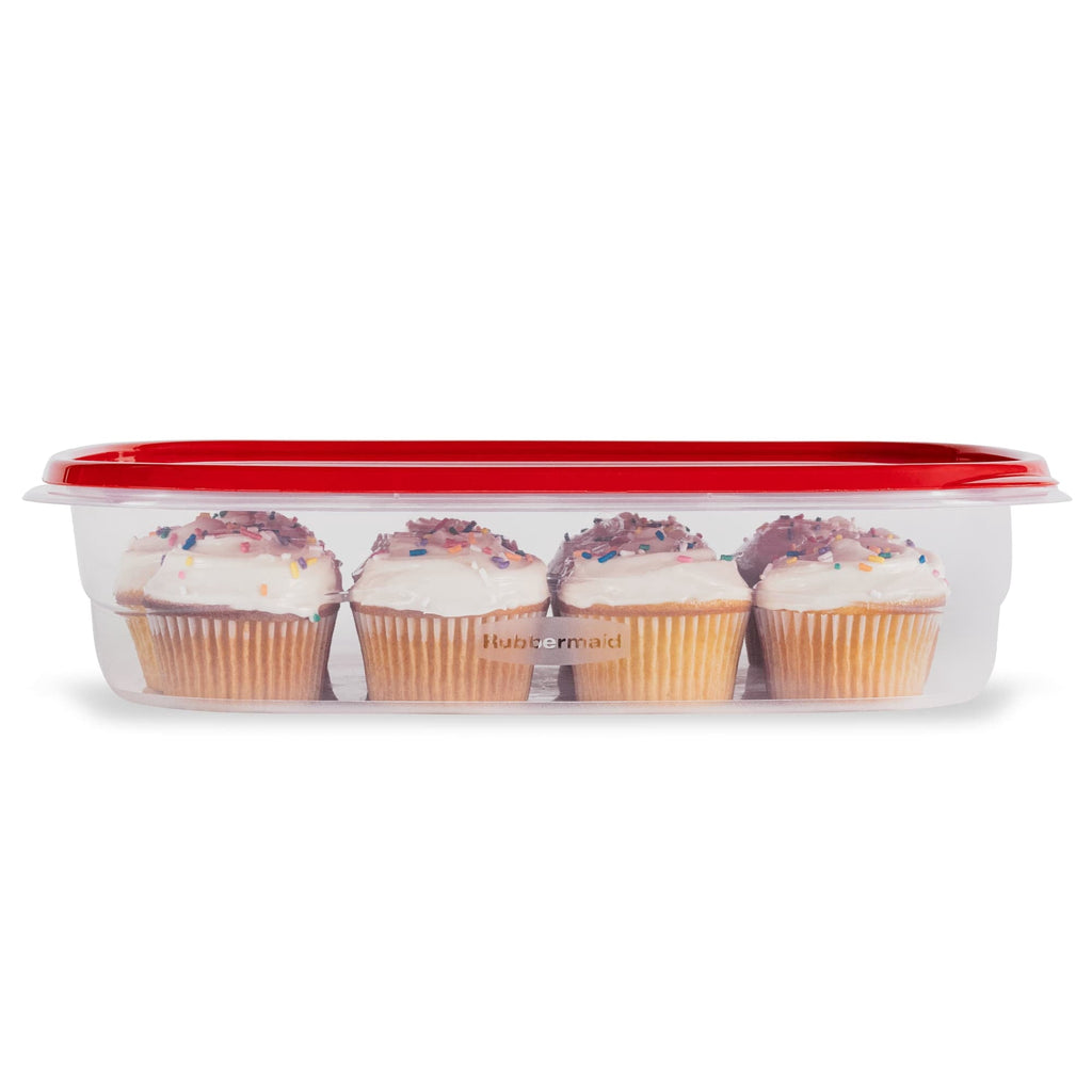 Fun Food Fidget 1 Gallon, 2 Packs, Red, Large Rectangular Plastic Food Storage Containers - Fun Food Fidget Cookie Squishable Toy Detail