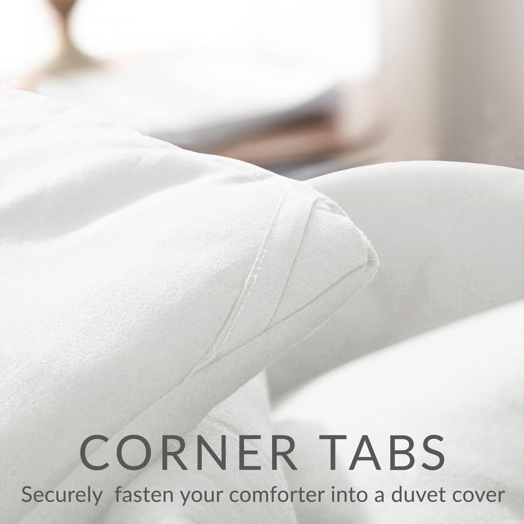 All-Season Queen Comforter Set White, 3-Piece Solid Comforter Duvet Insert with Corner Tabs, Lightweight Bedding Down Alternativ... - Hypoallergenic Ultra-Fluffy Quilt for Winter Detail
