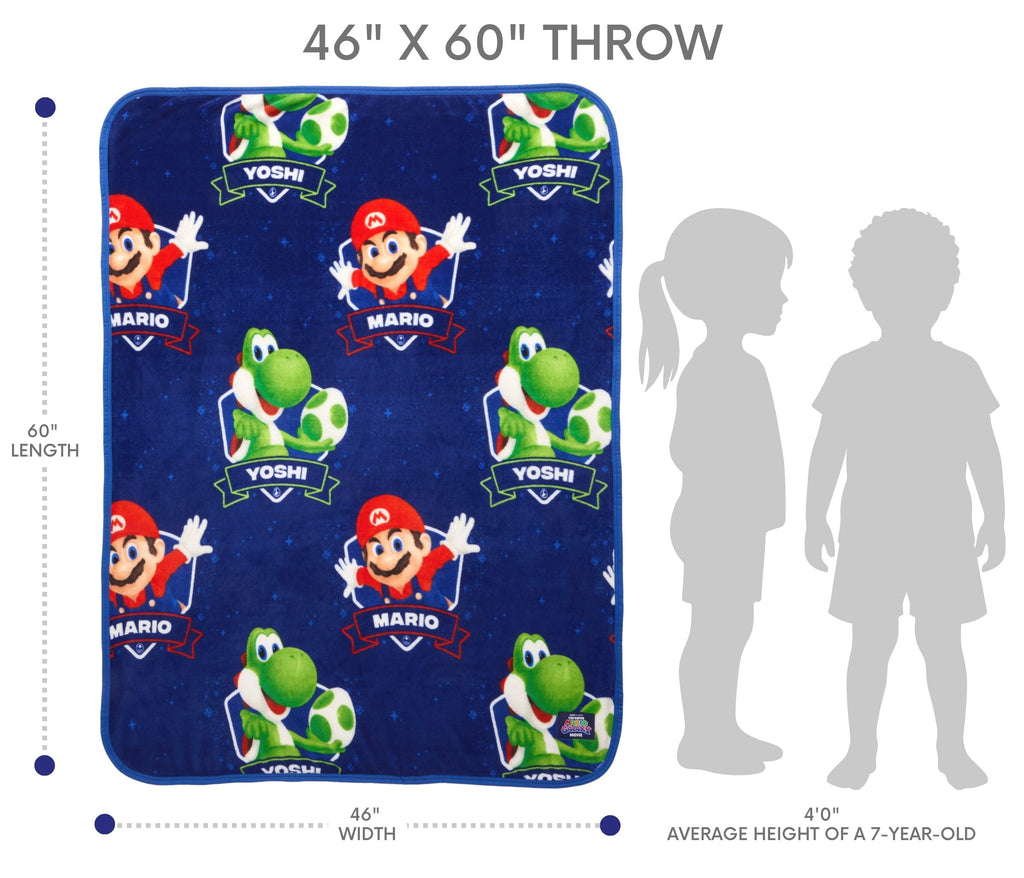 Cozy Fleece Galaxy Movie Kids Blue Print Fleece Throw Blanket, 46 x 60 - Super Soft Reversible Sherpa Flannel Blanket Detail