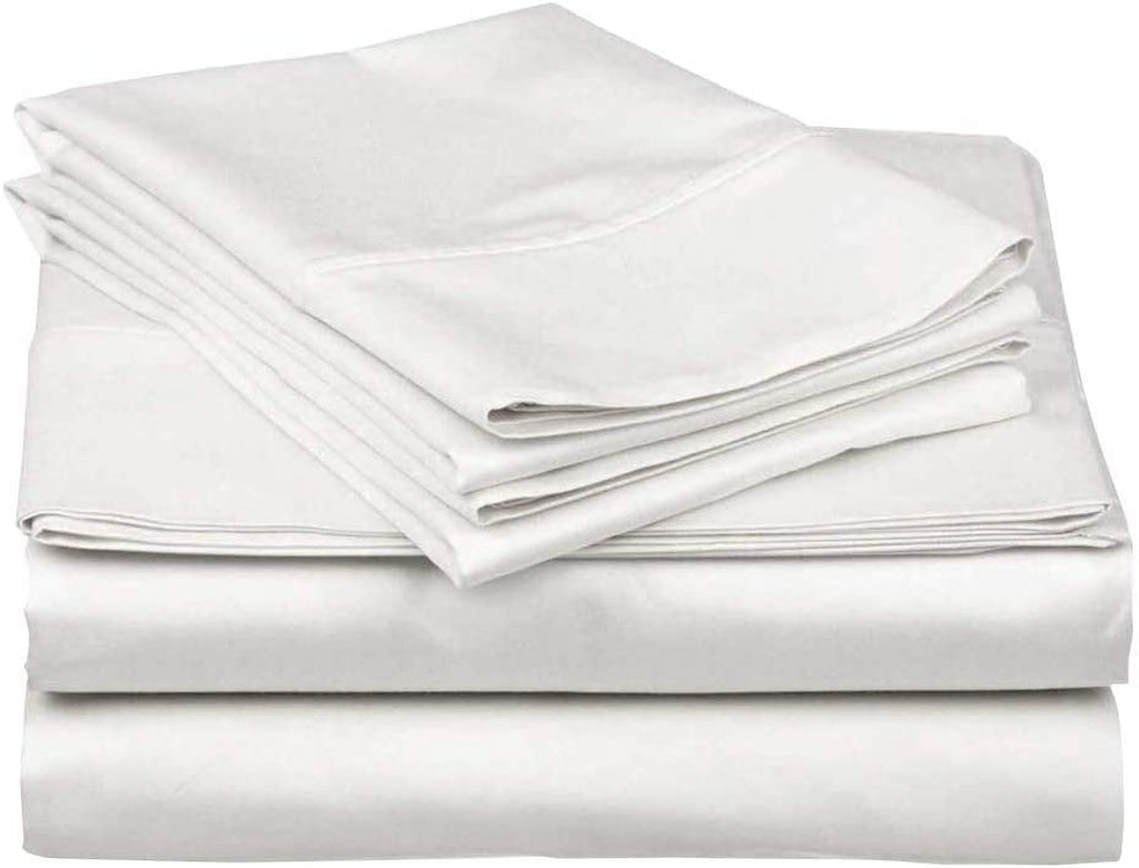 Cooling Sateen 100% Cotton Hospital Bedsheets Set - 1 Flat Sheet, 1 Fitted Sheet (10" Inch) Deep Pocket, 1 Pillowcase, Best & Comfor... - Luxury Bed Sheet Set with Deep Pockets Detail