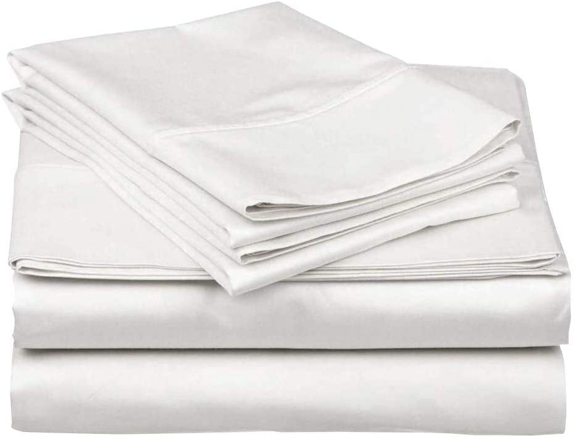 Cooling Sateen 100% Cotton Hospital Bedsheets Set - 1 Flat Sheet, 1 Fitted Sheet (10" Inch) Deep Pocket, 1 Pillowcase, Best & Comfor... - Luxury Bed Sheet Set with Deep Pockets Detail