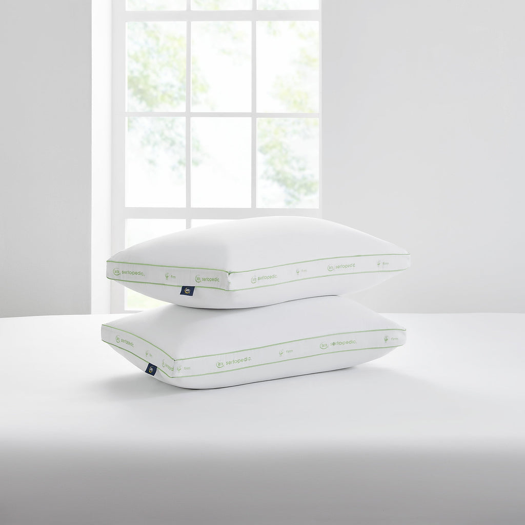Hotel Collection Firm Bed Pillow, Standard/Queen, 2 Pack - Ergonomic Memory Foam Pillow for Neck Pain Support Detail