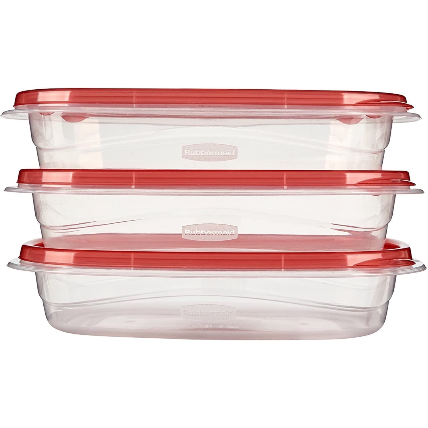 Fun Food Fidget 4.0-Cup Rectangle Food Storage Containers, Ruby Red, 3 pack - Playful Star & Heart Shaped Geometric NeeDoh Detail