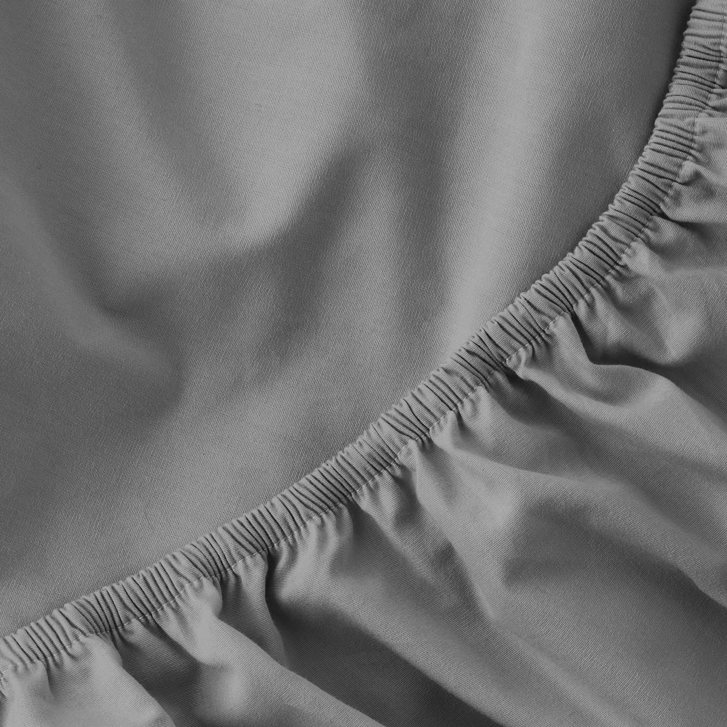Breathable Luxury Solid Soothing-Gray Cotton Blend Fitted Sheet, Twin/Twin XL - Premium Ultra-Soft Pillowcase Pair for Sleeping Detail