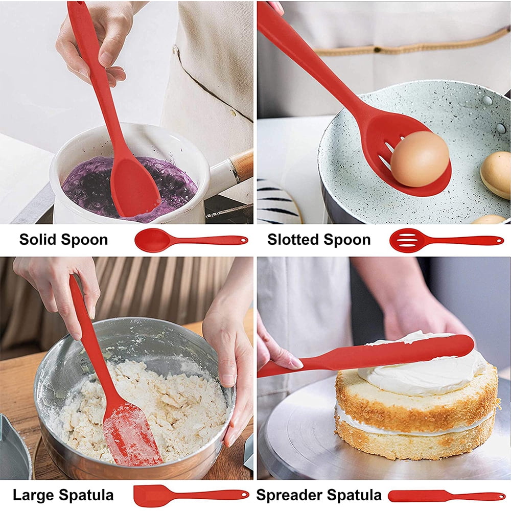 Ergonomic Cooking 14 Pcs Cooking Utensils Set with Holder, Heat Resistant Silicone Kitchen Cookware Utensils Set, Kitchen Cooking Tools... - Heat-Resistant Silicone Cooking Spatula Turner Detail