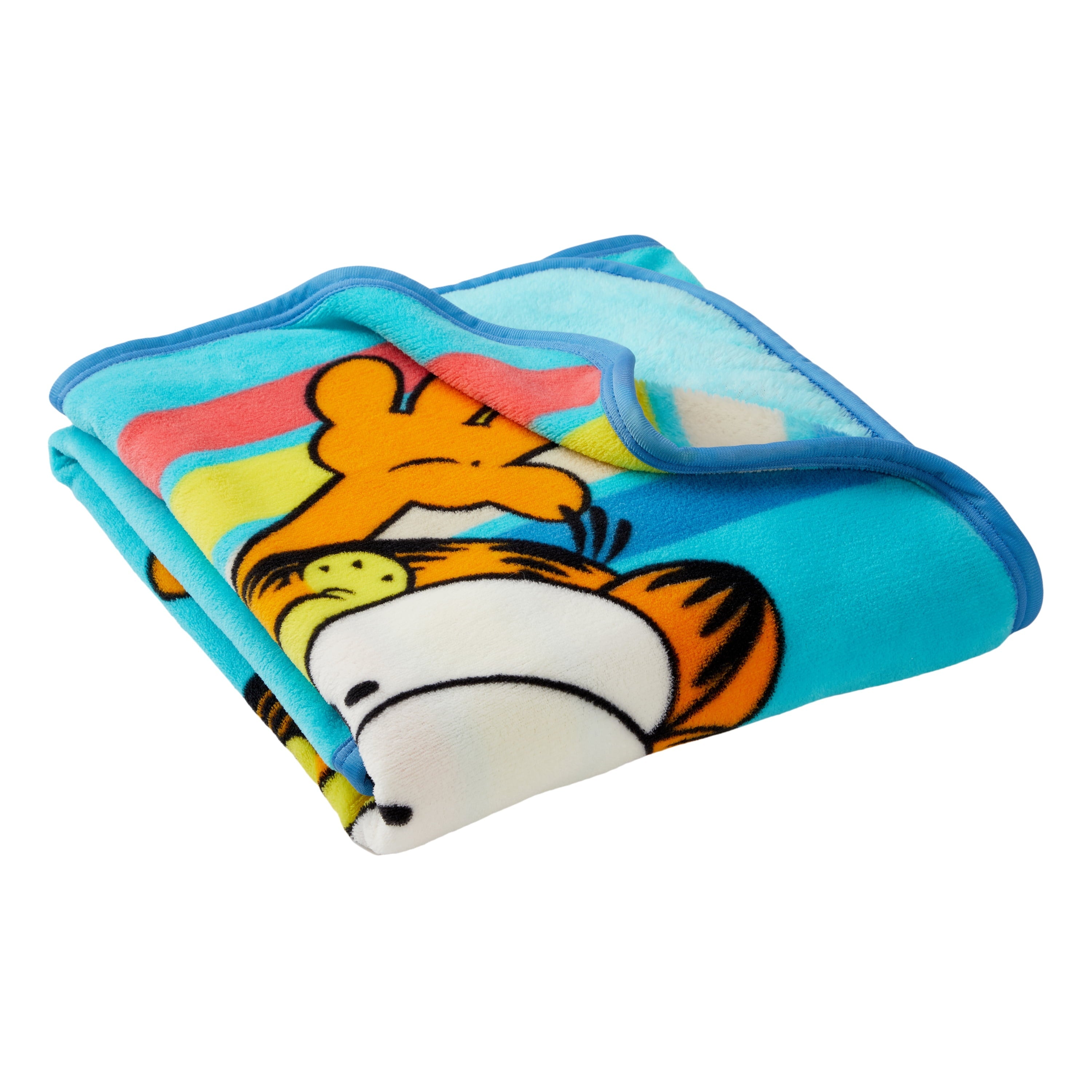 Decorative Knitted Kids Blue Print Fleece Throw Blanket, 46 x 60 - Super Soft Reversible Sherpa Flannel Blanket Detail