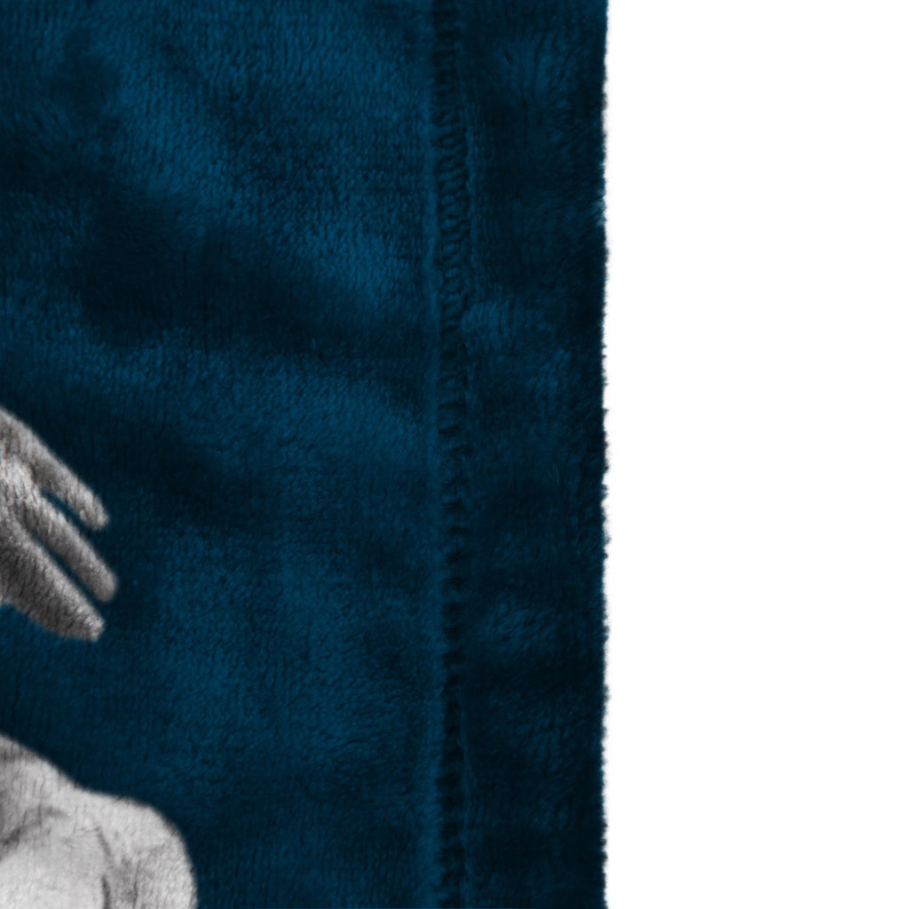 Lightweight Warm Silk Touch Kids Throw Blanket, 62" x 90", Blue, Polyester - Super Soft Reversible Sherpa Flannel Blanket Detail
