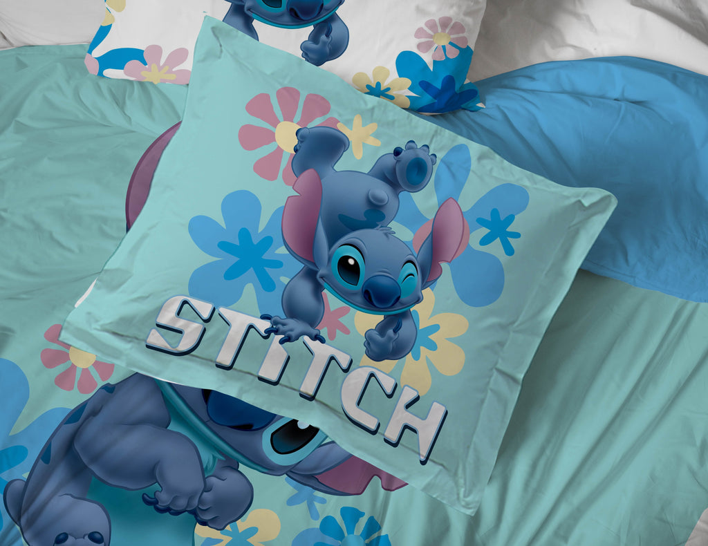 All-Season Lilo and Stitch Sweet Stitch 5 Piece Twin Size Kids Comforter Set with Sham - Super Soft Bed Set for Kids - Cloud-Like Soft Lightweight Bed Comforter Detail