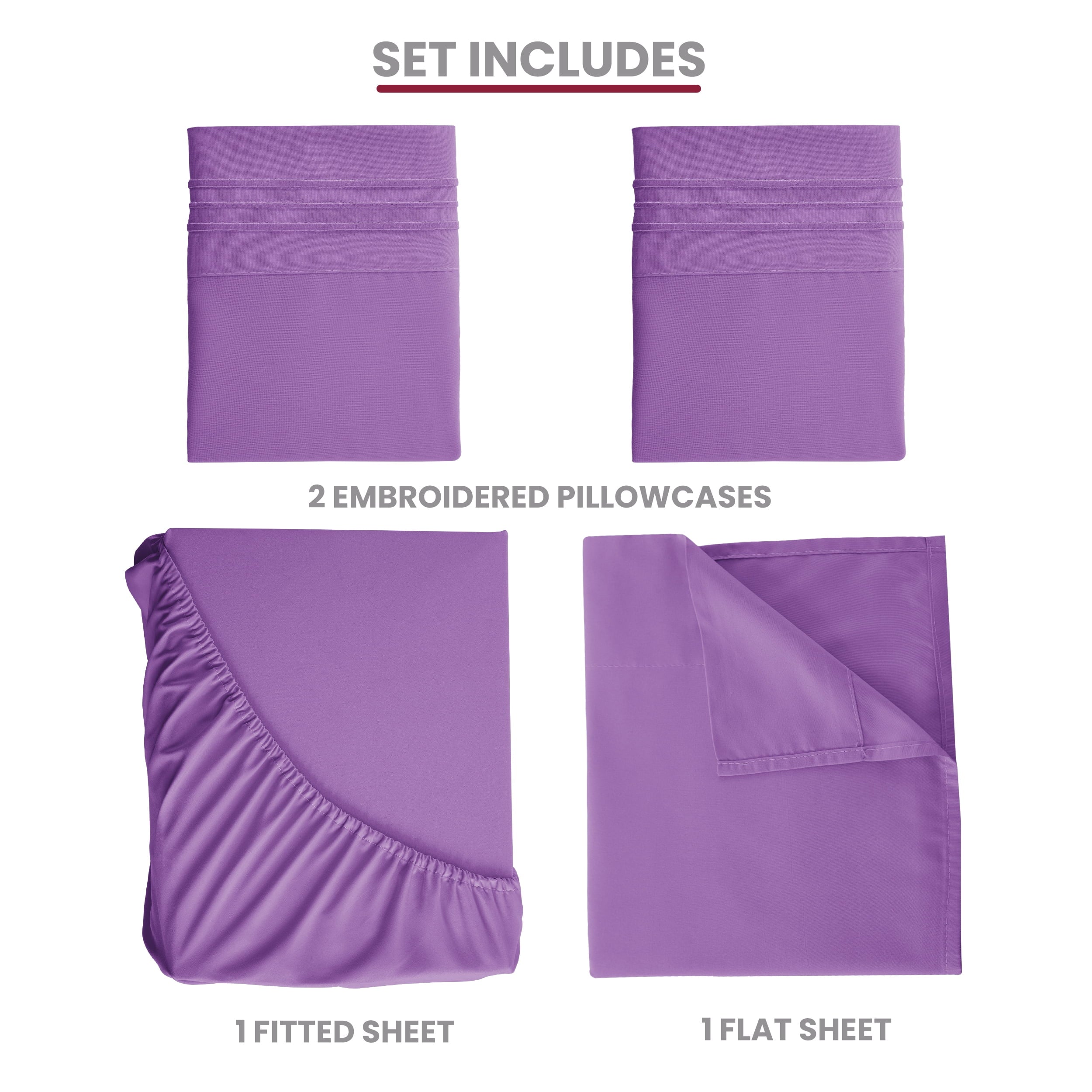 Cooling Sateen Queen Size Sheets Set Brushed Microfiber High GSM, 4 Piece Sheet Set Upto 16 Inches Deep Pocket Bedding Sheets & Pillow - Cooling Hotel Quality Bedding Sheets and Pillowcases Detail
