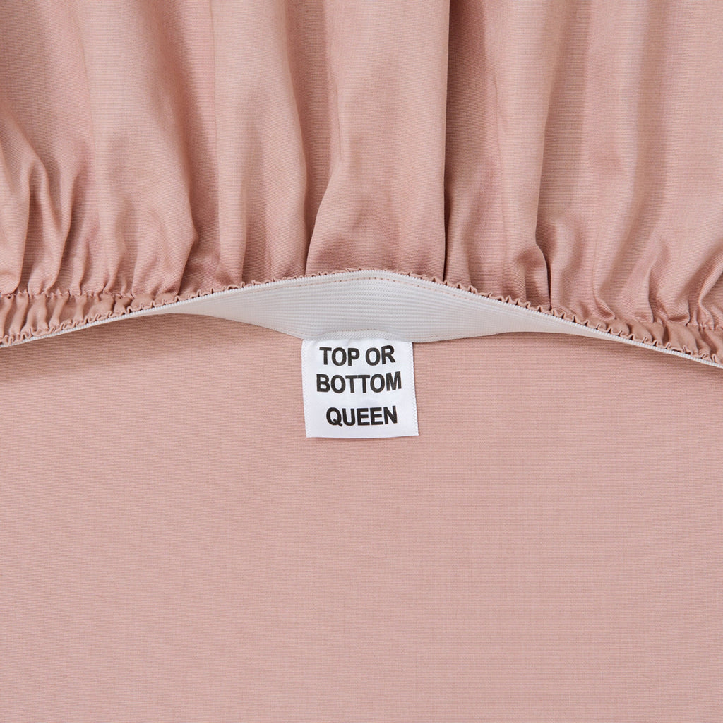 Premium Egyptian Cotton 300 Thread Count Cotton Percale 3-Piece Antique Blush Bed Sheet Set, Twin - Cooling Hotel Quality Bedding Sheets and Pillowcases Detail