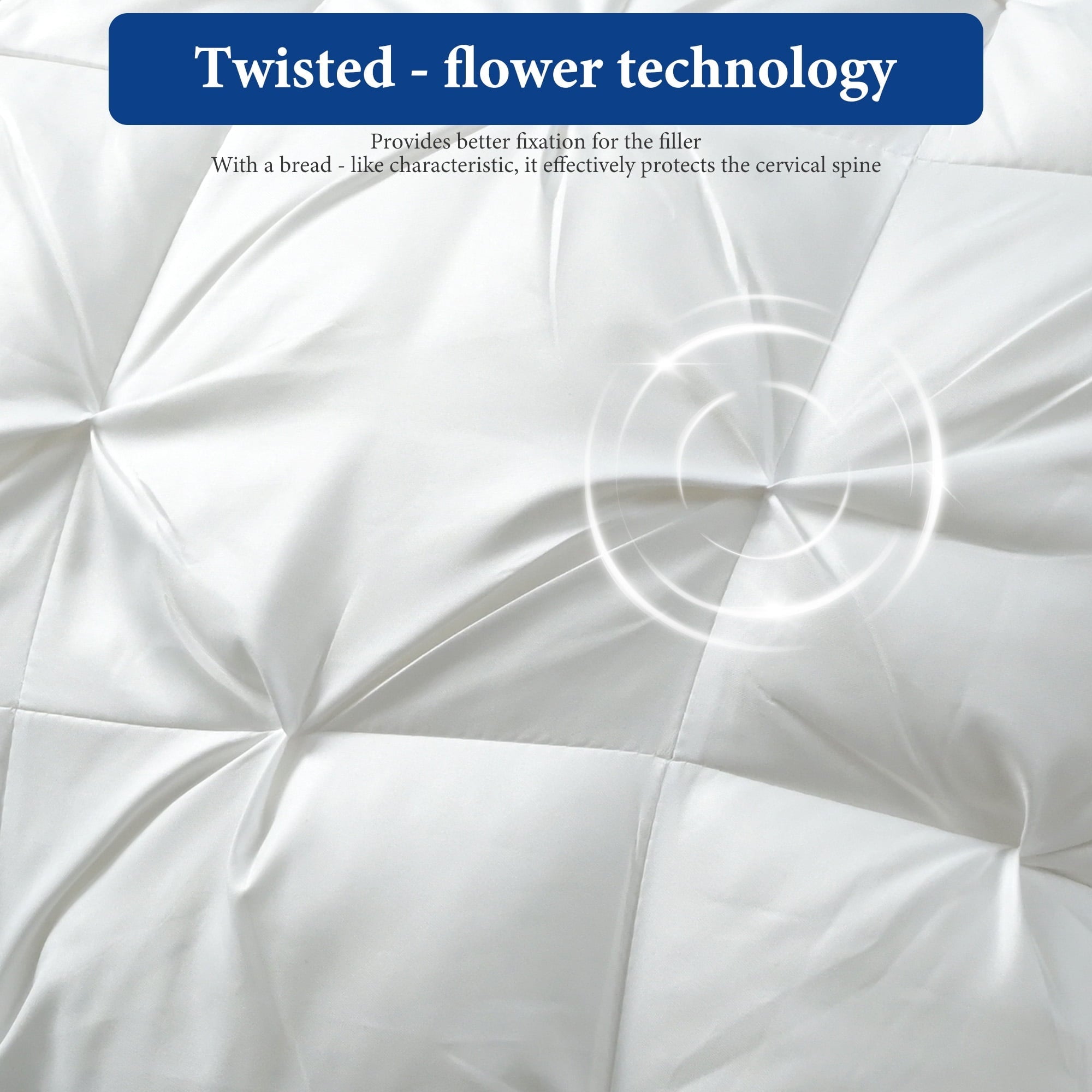 Orthopedic Support 2-Pack Luxurious Hotel-Quality ,Resistant to Flattening, All-Season,White - Orthopedic Shredded Foam Bed Pillow Set Detail