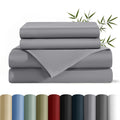 Premium Egyptian Cotton Bamboo Queen Sheet Set, Luxury Soft 4 Pieces Bed Sheets with 18" Deep Pocket, Gray - Cooling Hotel Quality Bedding Sheets and Pillowcases - Default Title