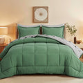 Hypoallergenic Cloud Grass Green/Grey Queen Size Comforter Set,3-Pieces Reversible Comforter Set Soft and Lightweight,All Season Down Alte... - Luxurious Quilted Duvet Cover Set - Default Title