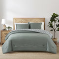 All-Season 3-Piece 400 Thread Count Flag Stone Green Cotton Lyocell Blend Comforter Set, Adult King - All-Season Down Alternative Comforter Insert - Default Title