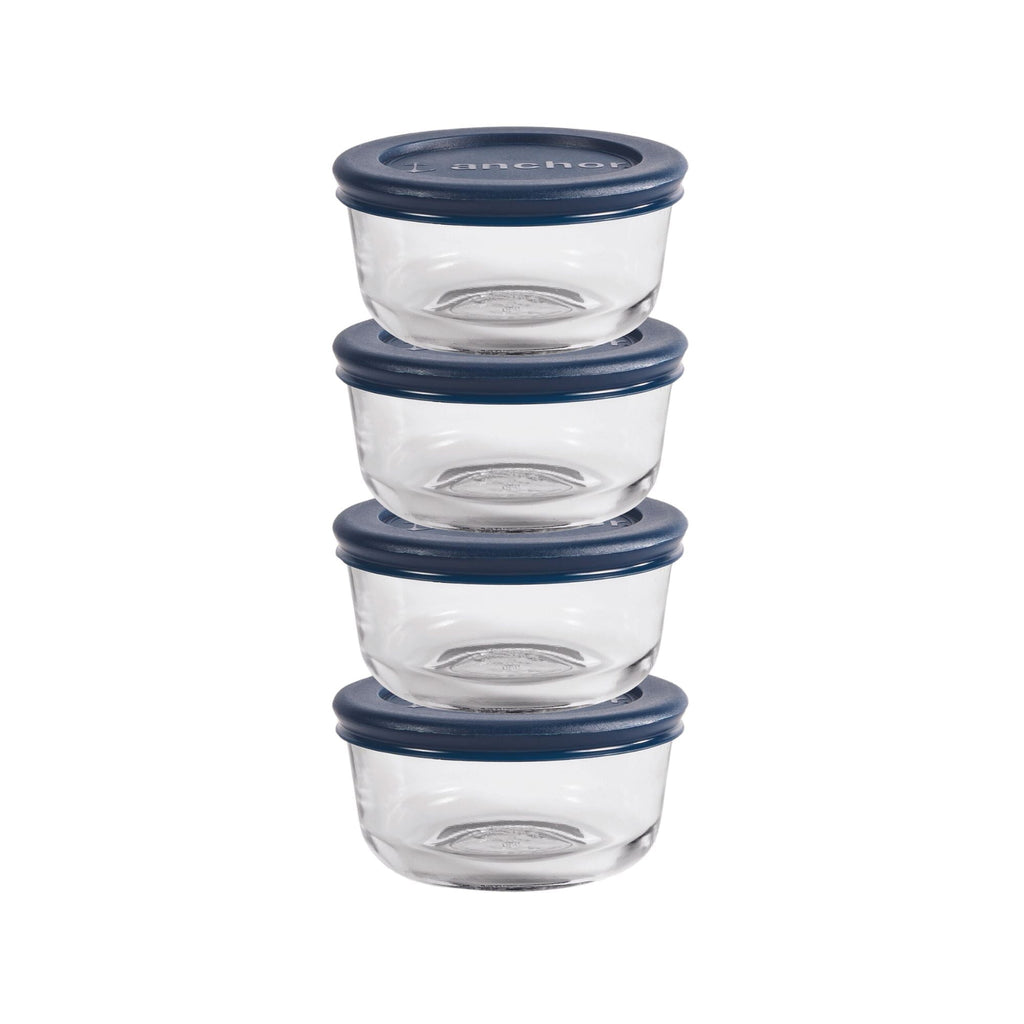 Whimsical Doughnut Glass Food Storage Containers with Lids, 1 Cup Round, Set of 4 - Deliciously Soft Cupcake Sensory Glob - Default Title