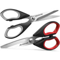 Premium Kitchen 2 Pcs Kitchen Scissors, Heavy Duty Shears with Serrated Blade, Ergonomic Handle Food Scissor for Poultry, H... - Kitchen Gadget Tool for Quick Food Prep - Default Title