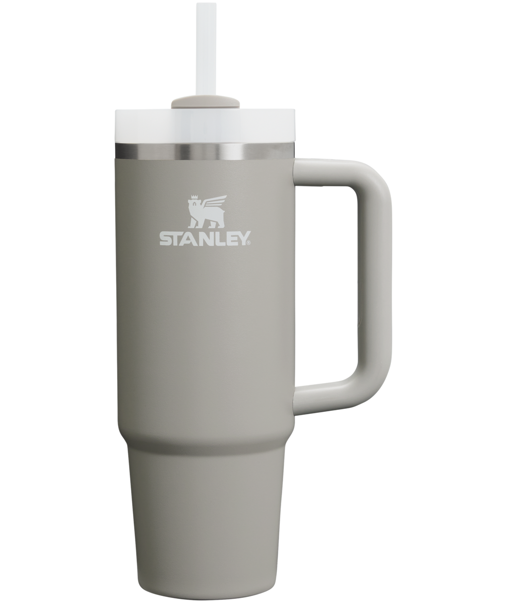 Car-Cup Friendly The Quencher H2.0 Flowstate Tumbler | Stanley Create D331C - Double-Wall Vacuum Insulated Travel Tumbler with Straw - Ash