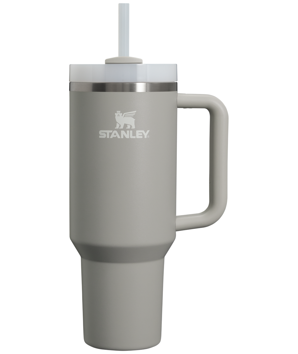 Large Capacity The Quencher H2.0 Flowstate Tumbler  | Stanley Create D332L - Double-Wall Vacuum Insulated Travel Tumbler with Straw - Ash
