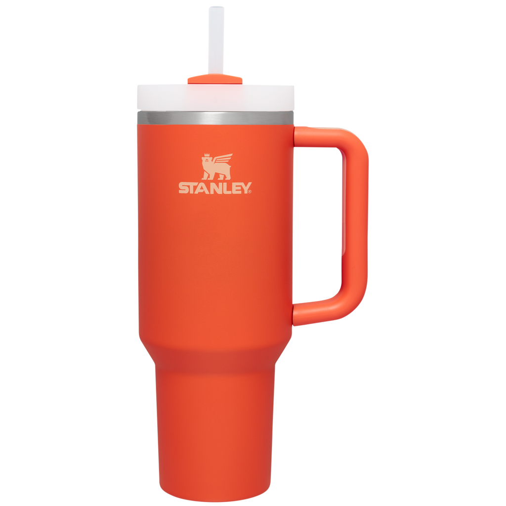 Large Capacity The Quencher H2.0 Flowstate Tumbler  | Stanley Create D332L - Double-Wall Vacuum Insulated Travel Tumbler with Straw - Tigerlily