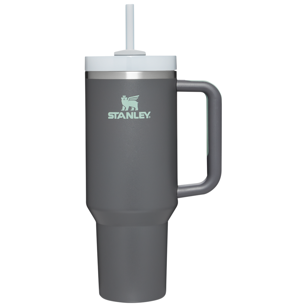 Large Capacity The Quencher H2.0 Flowstate Tumbler  | Stanley Create D332L - Double-Wall Vacuum Insulated Travel Tumbler with Straw - Charcoal