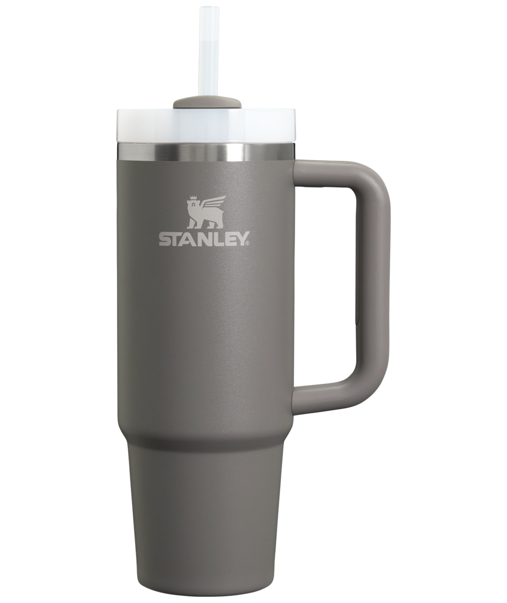 Car-Cup Friendly The Quencher H2.0 Flowstate Tumbler | Stanley Create D331C - Double-Wall Vacuum Insulated Travel Tumbler with Straw - Stone