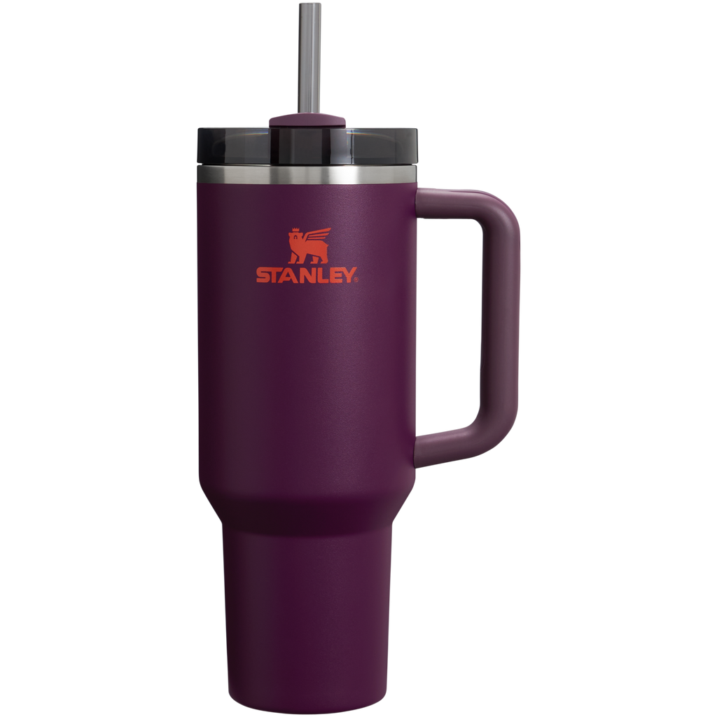 Large Capacity The Quencher H2.0 Flowstate Tumbler  | Stanley Create D332L - Double-Wall Vacuum Insulated Travel Tumbler with Straw - Plum