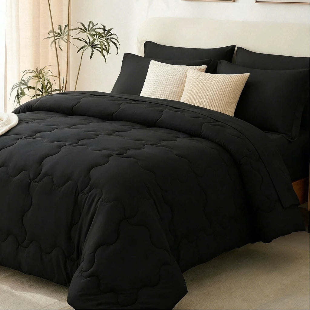All-Season 7 Pieces Comforter Set Full，Bed in A bag，All Seasons Bedding sets with Comforter,Fitted Sheet,Flat Sheet,Pillowcases ... - Cloud-Like Soft Lightweight Bed Comforter - Default Title
