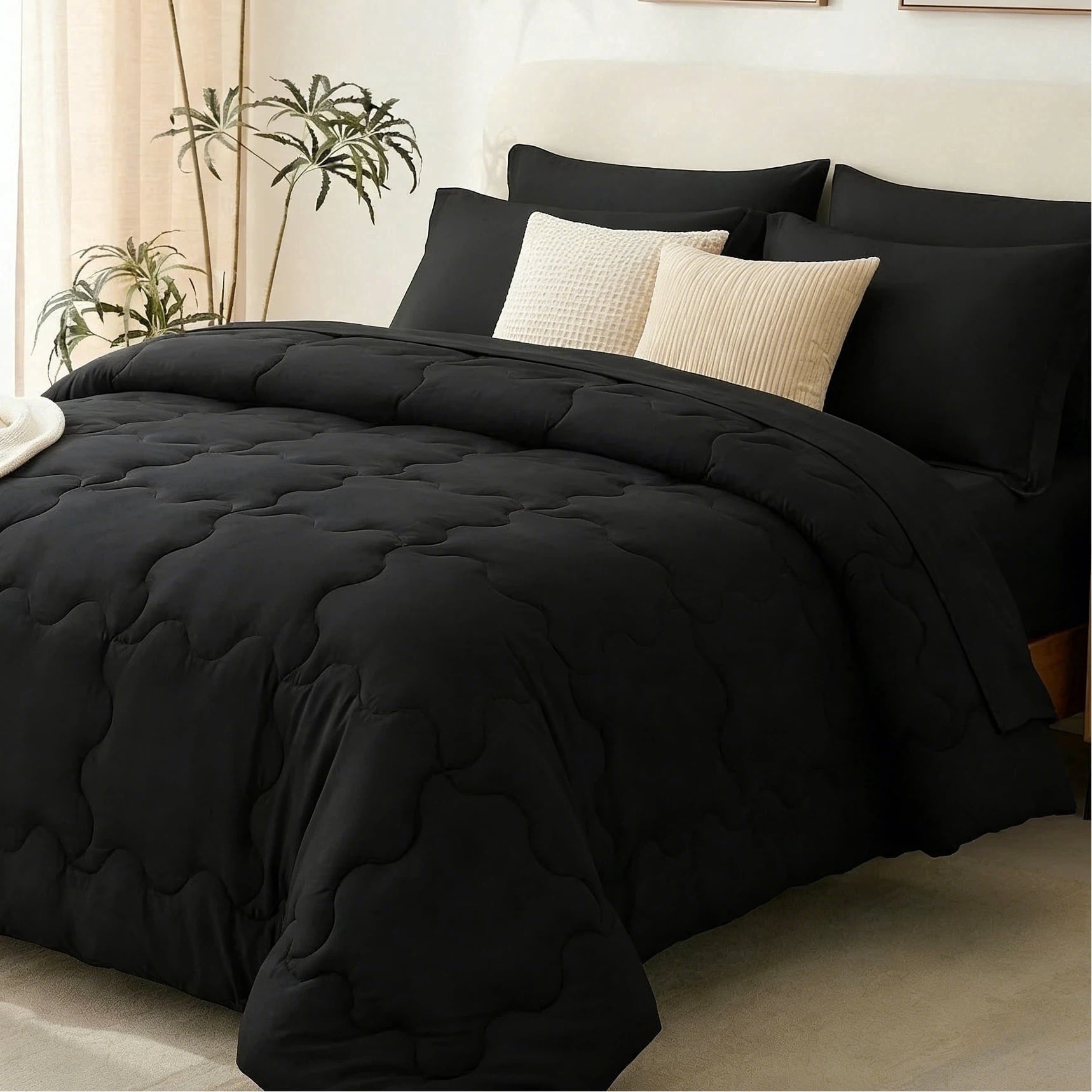 All-Season 7 Pieces Comforter Set Full，Bed in A bag，All Seasons Bedding sets with Comforter,Fitted Sheet,Flat Sheet,Pillowcases ... - Cloud-Like Soft Lightweight Bed Comforter - Default Title