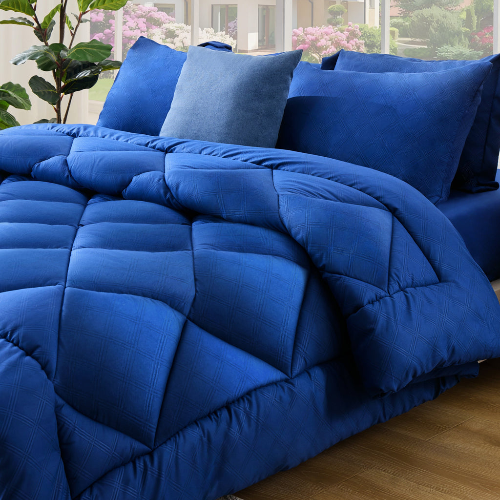 Heavyweight Warmth Full Comforter Set 4 Pieces,Comforter Set,Bed in a Bag, Bedding Set with Comforter,Fitted Sheet,Flat Sheet,Pillowcase... - Luxurious Quilted Duvet Cover Set - Default Title