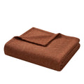 Lightweight Warm Beautiful Rust Woven Herringbone Throw , 50" x 60" - Super Soft Reversible Sherpa Flannel Blanket - Default Title