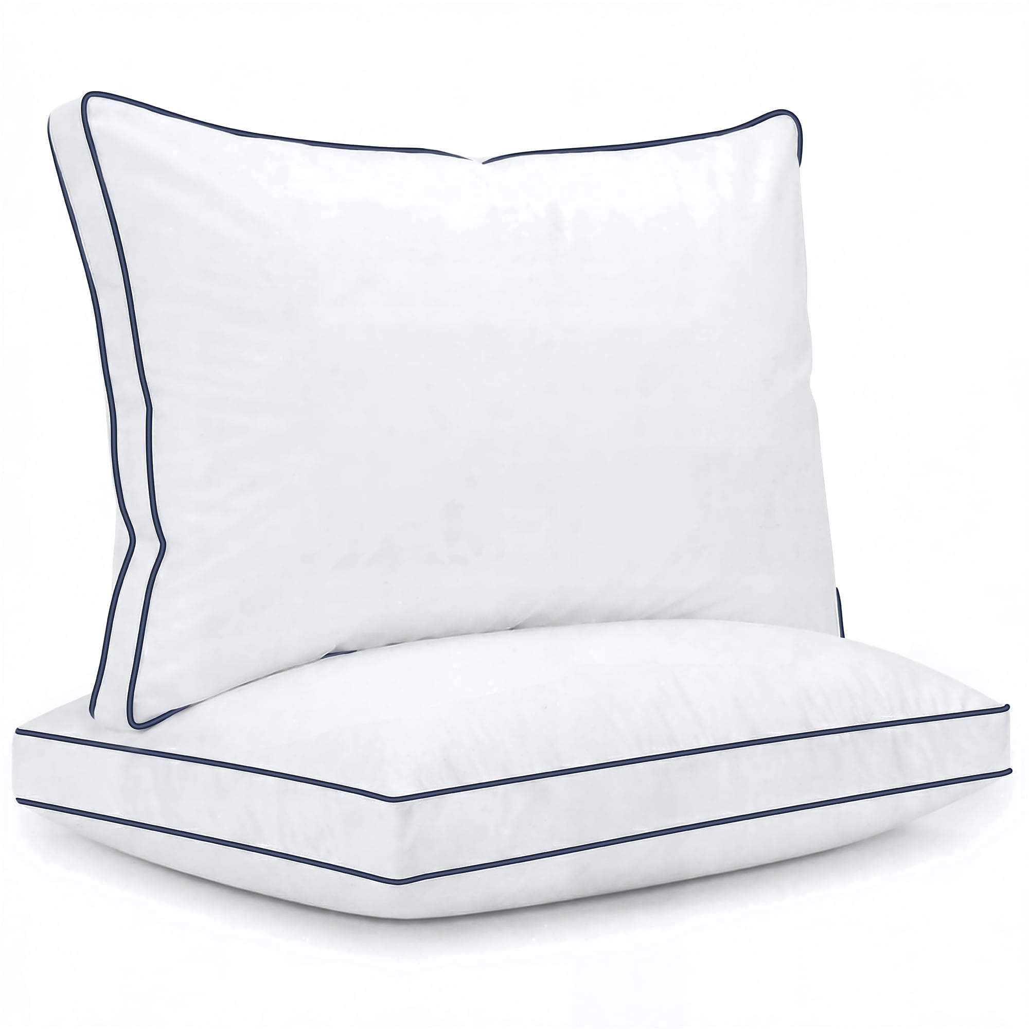 Ergonomic Memory Foam for Queen Size 2 Pack, Duck Feather and Shredded Memory Foam Soft Luxury Hotel Collection - Decorative Throw Pillow Cushion for Sofa & Bed - Default Title