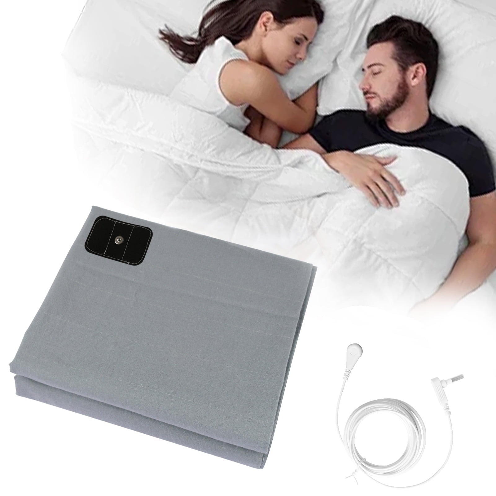 Wrinkle-Resistant Grounding Sheets for All Mattress Sizes, Grounding Mat for Bed 10% Silver Fiber+90% Organic Cotton Grounding Sheets S... - Luxury Bed Sheet Set with Deep Pockets - Default Title