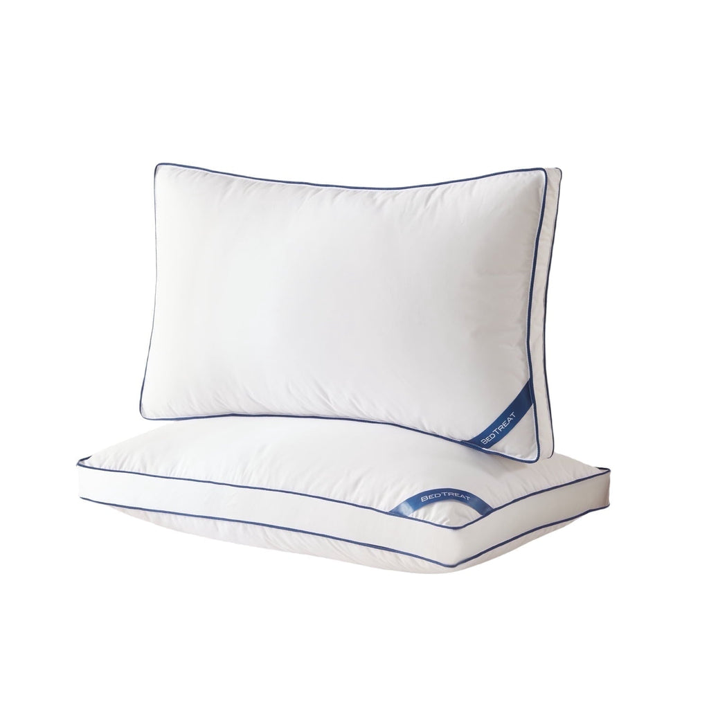 Decorative Plump Goose Down Feather Pillows Queen Size Set of 2, Luxury Soft Hotel Quality pillows for Sleeping, Organic Cotton Cover ... - Ergonomic Memory Foam Pillow for Neck Pain Support - Default Title