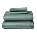 Ultra-Soft 4-Piece 300 Thread Count Green Ash Cotton Sateen Bed Sheet Set, Cali King - Cooling Hotel Quality Bedding Sheets and Pillowcases - Default Title