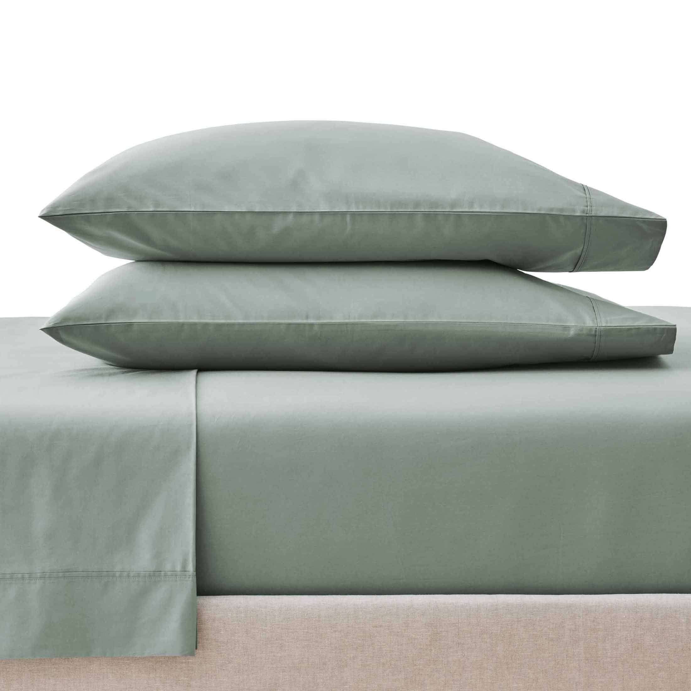 Premium Egyptian Cotton Cool & Crisp 4-Piece 300 Thread Count Green River Cotton Percale Sheet Set, Queen - Premium Ultra-Soft Pillowcase Pair for Sleeping - Default Title