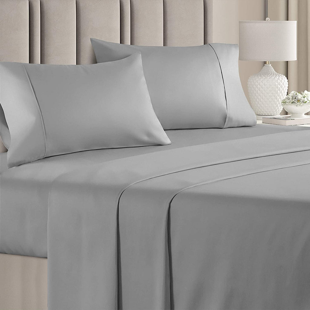 Breathable Luxury 4-Piece 400 Thread Count Cotton Sheet Set - King Size 100% Cotton Sateen Bed Sheets Fits 18"-24" Mattresse... - Luxury Bed Sheet Set with Deep Pockets - Default Title