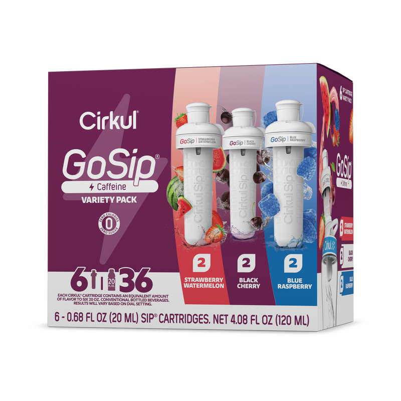 Zero-Calorie GoSip 6-Pack Variety Pack CB6Q - Electrolyte Hydration Enhanced Taste Cartridges - Default Title