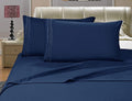 Wrinkle-Resistant 4-Piece Microfiber Bed Sheet Set, Soft & Breathable, Wrinkle & Fade Resistant, Deep Pocket, Queen, Navy Blue - Luxury Bed Sheet Set with Deep Pockets - Default Title