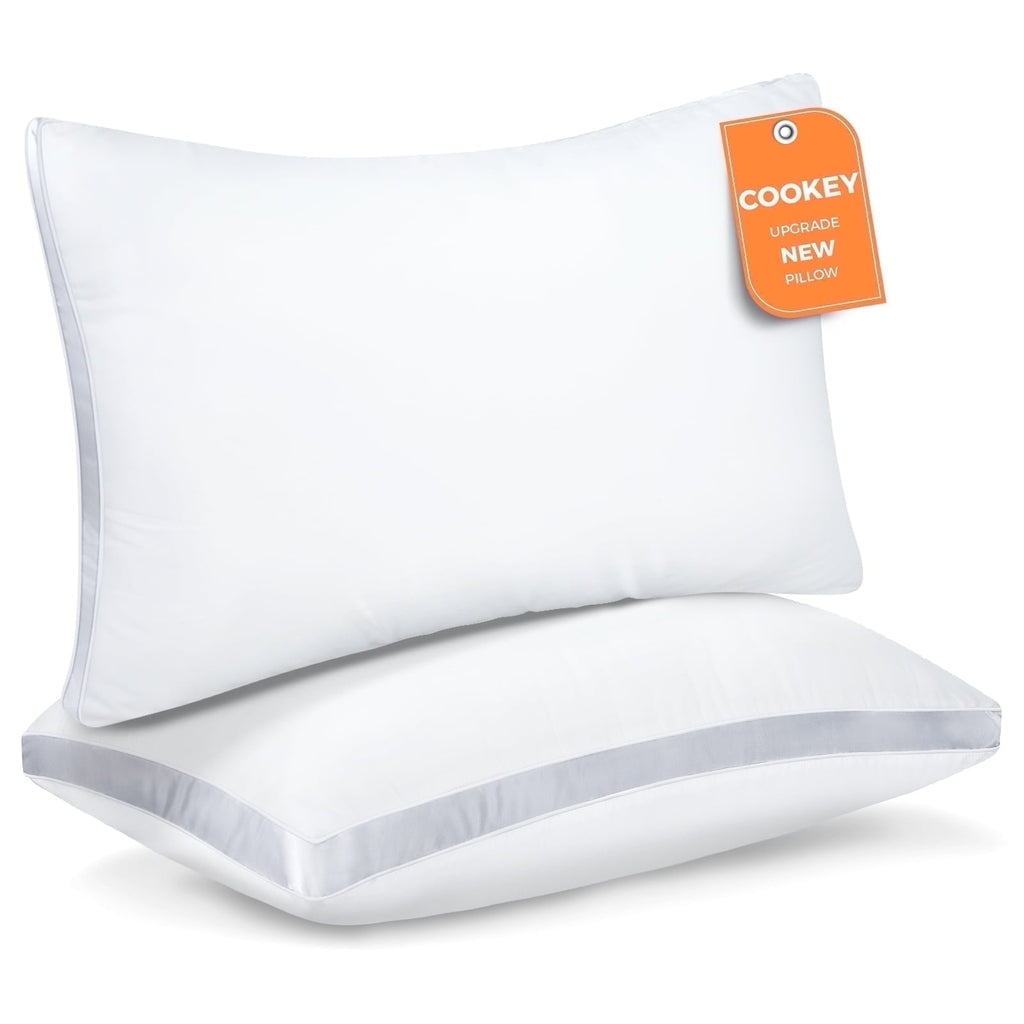 Ergonomic Memory Foam Bed Pillows King Size Set of 2, Luxury Hotel Quality,Fluffy and Supportive Gusseted Bed Pillows for Side, Back, or St... - Ergonomic Memory Foam Pillow for Neck Pain Support - Default Title