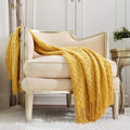 Reversible Sherpa Decorative Soft Spring Summer Fall Throw Blanket ,for Couch Sofa Chair Bed,50''X60'',Mustard Yellow - Cozy Fleece Throw Blanket for Couch & Bed - Default Title