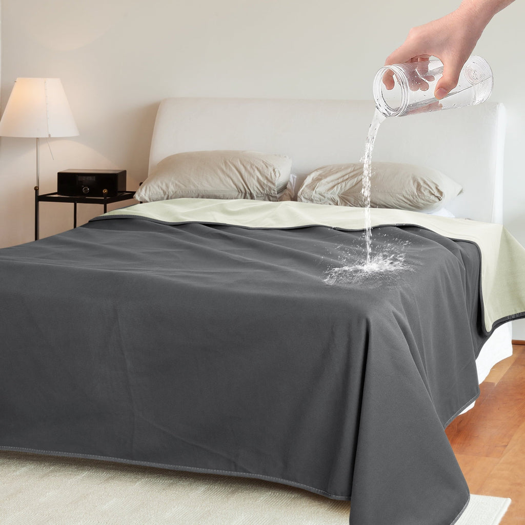 Reversible Sherpa Waterproof Blanket for Couch, Reversible Washable Sofa Bed Coverlet Protector | Leak Proof, Comfortable | for People ... - Cozy Fleece Throw Blanket for Couch & Bed - Default Title