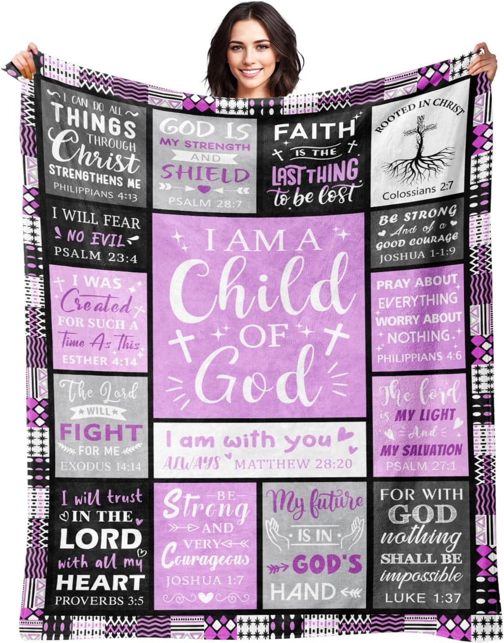 Super Soft Flannel Christian Gifts for Women - Baptism Gifts for Girl - Child of God Blanket - Inspirational Birthday Religious Catholic... - Lightweight Plush Warm Blanket for All Seasons - Default Title