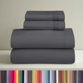 Premium Egyptian Cotton Sheets Set, 4 Piece Deep Pocket Sheets, 100% Soft Microfiber Bed Sheets Set, Gray - Cooling Hotel Quality Bedding Sheets and Pillowcases - Default Title