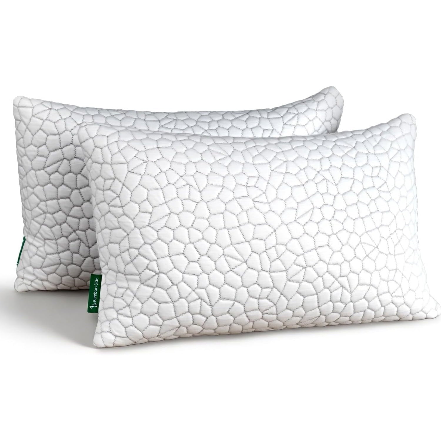 Hotel Collection Shredded Memory Foam Pillows for Sleeping, Bed Pillows Queen Size Set of 2 Pack Adjustable for Side and Back Sleeper ... - Ergonomic Memory Foam Pillow for Neck Pain Support - Default Title