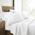 Cooling Sateen 100% Cotton Flannel Bed Sheets Set for Full Size Bedding in White - Breathable Egyptian Cotton Flat & Fitted Sheets - Default Title