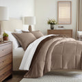 All-Season All Season Reversible Comforter Set Breathable Cool in Taupe & Chocolate Brown Full/Queen Size Bedding - Cloud-Like Soft Lightweight Bed Comforter - Default Title