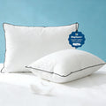 Fluffy Shredded Hypoallergenic 3‑Chamber Goose Feather Down Core Bed Pillows, Standard Size Set of 2, With Microfiber Surround, Soft-... - Orthopedic Shredded Foam Bed Pillow Set - Default Title